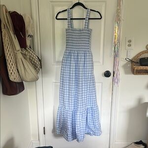 Hill House Blue and White Gingham Maxi Dress